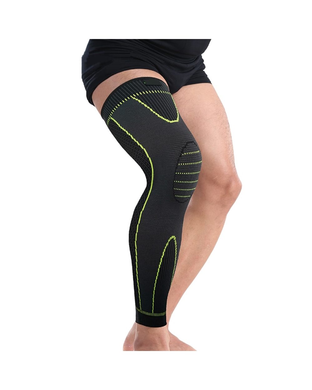 Elasticity Long Knee Protector Brace Leg Sleeve Knee Pads front-2