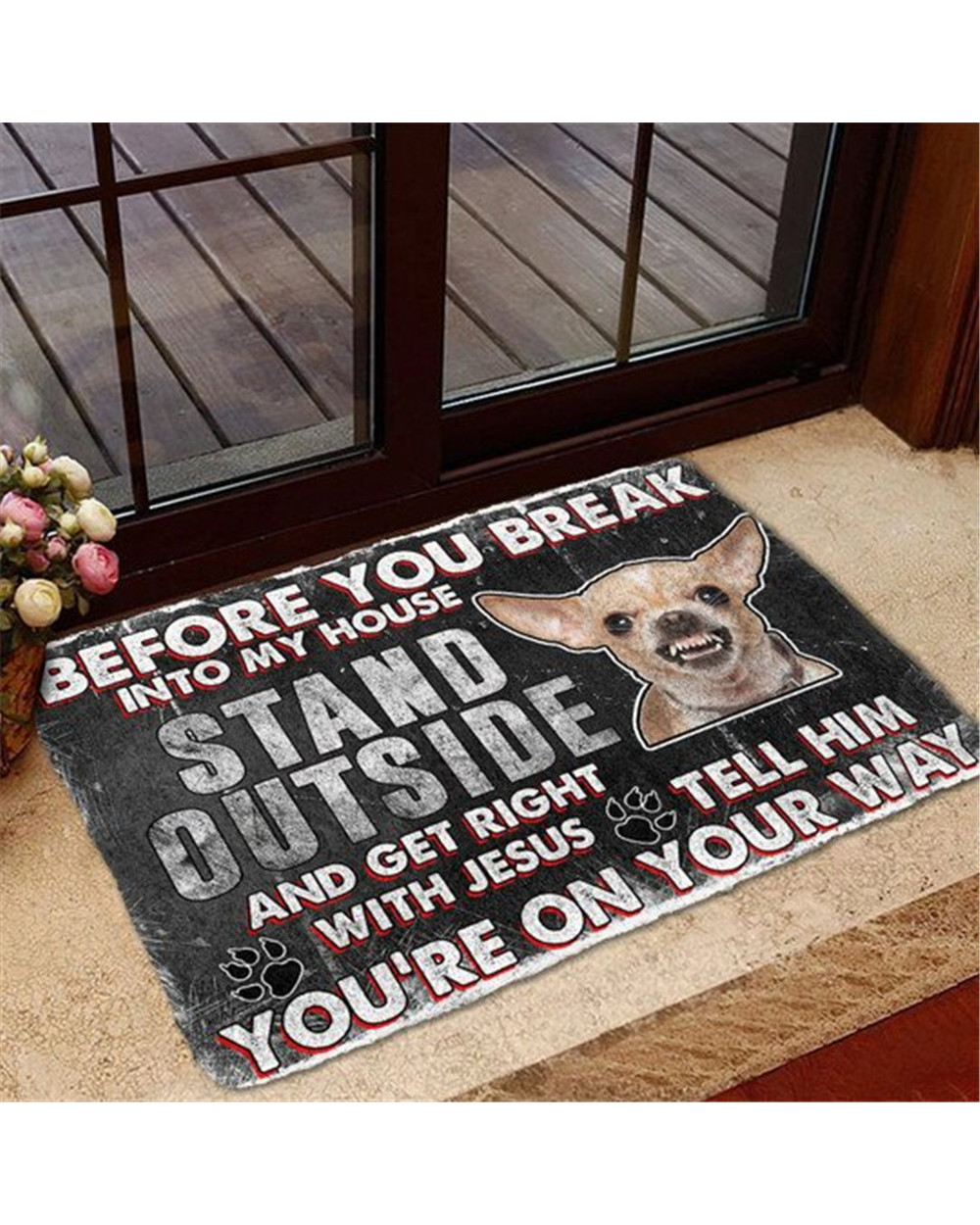 Animal Doormat 3D Pattern German Shepherd Before You Broke Into My House Doormat for Bedroom Toilet Non-slip KitchenMats front-2