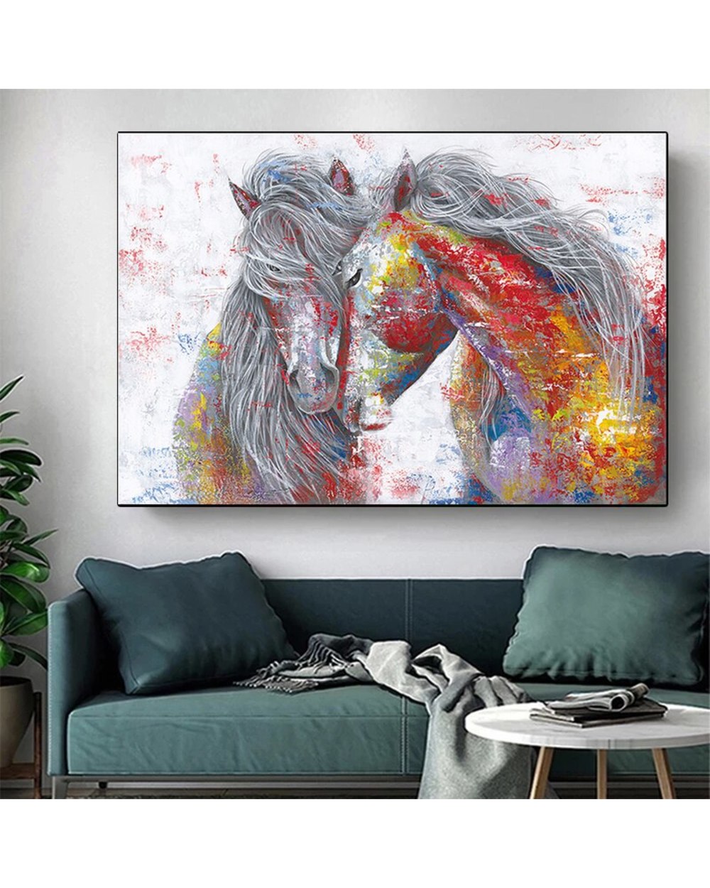 Horses Graffiti Art Posters and Prints Canvas Paintings Wall Art Pictures for Living Room Decor front-2