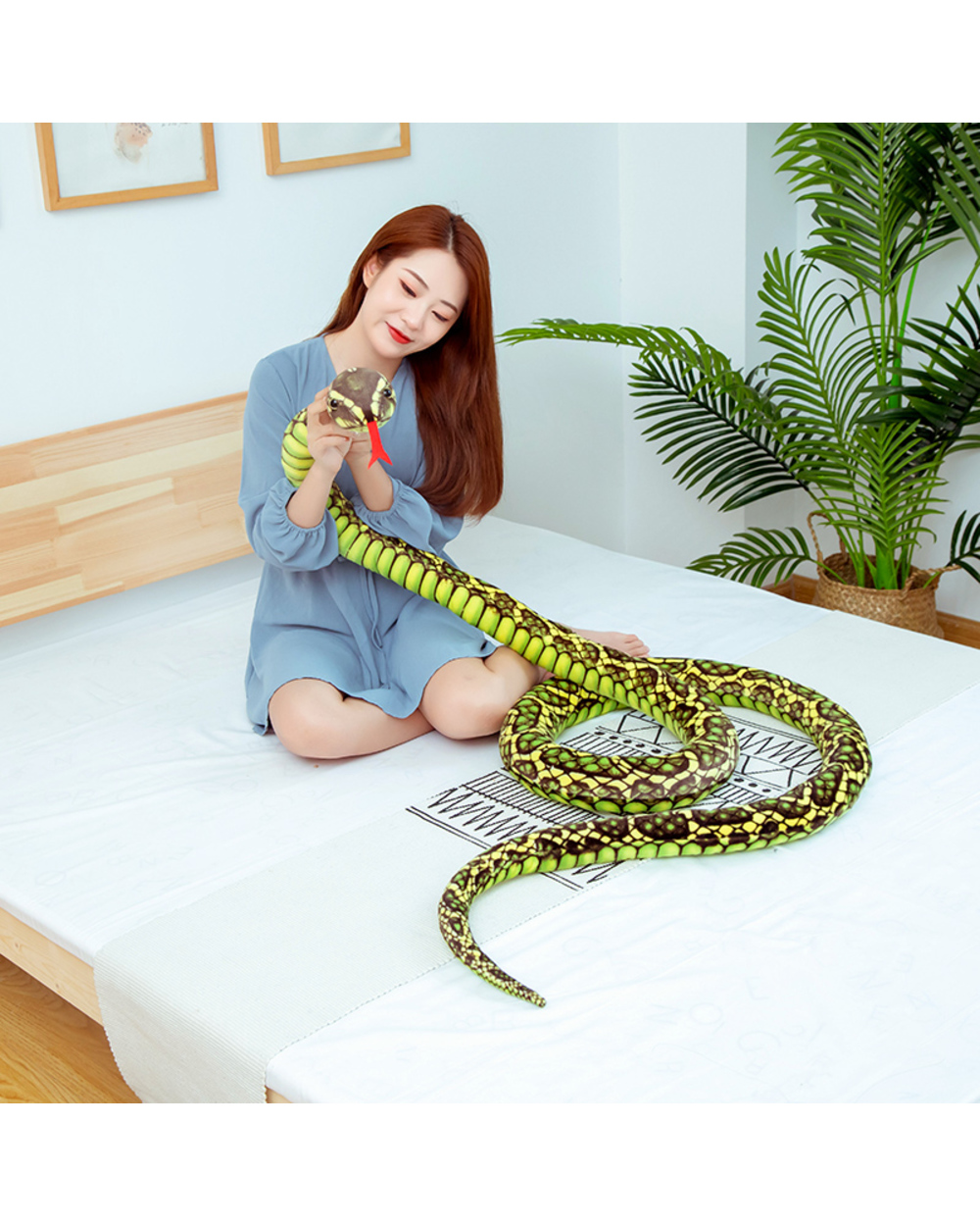 300Cm Simulation Cobra And Python Snake Plush Toys Dolls Soft Animal Stuffed Toy For Kids Children Funny Birthday Chris front-5