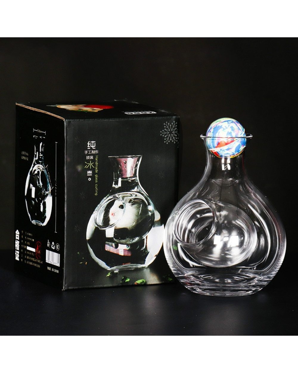 Hamster Ice Glass House Pet Cooling Bottle Pot Transparent Nest Bed for Chinchilla Squirrel Guinea Pig Rat front-3