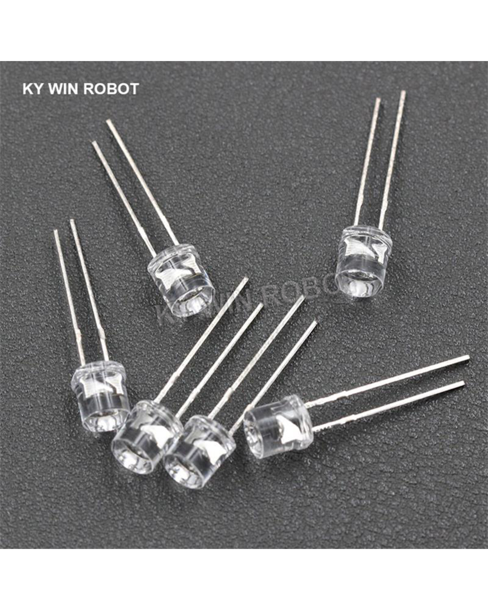 100Pcs 5Mm Flat Top White Red Yellow Blue Green Assorted Kit Lamp Diode Led Ultra Bright Bulbs Emitting Diodes F5 5 Mm front-4