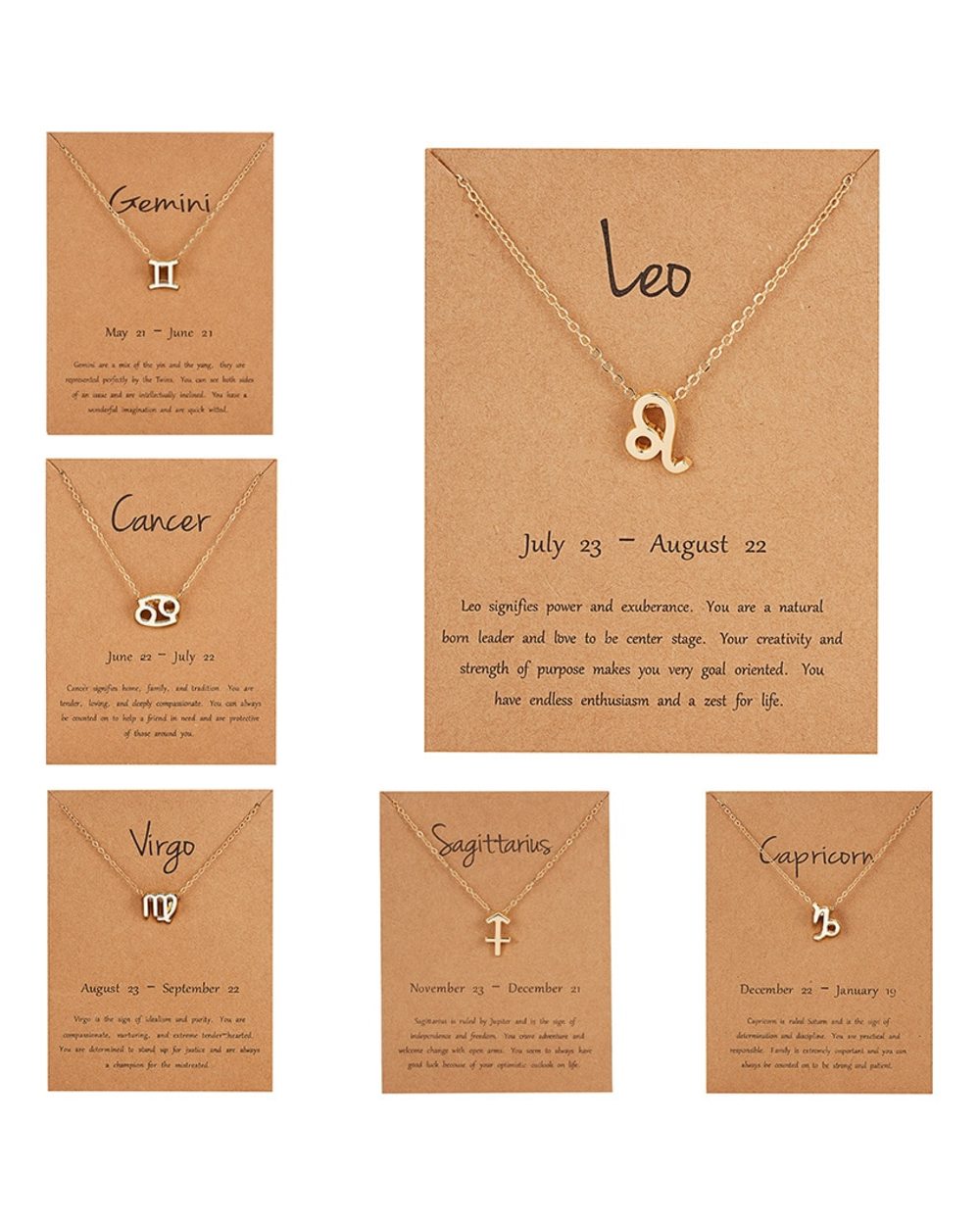Antique Style Designed 12 Horoscope Necklaces Gifts front-0
