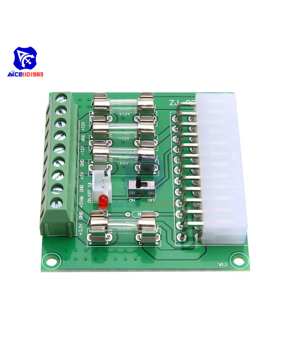 Diymore Soldered/Solderless Atx Power Adapter Atx Computer Pc Power Board Power Supply Dc Plug Connector front-2