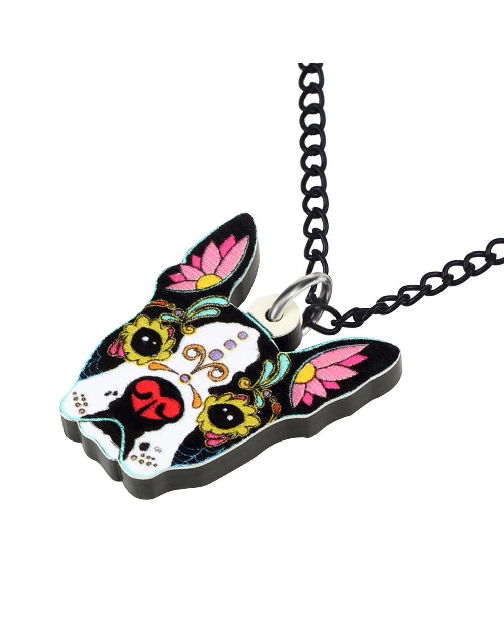 French Bulldog Dog Necklace Animal Pets Collar Pendant Jewelry For Women Teens Gift Accessories front-1