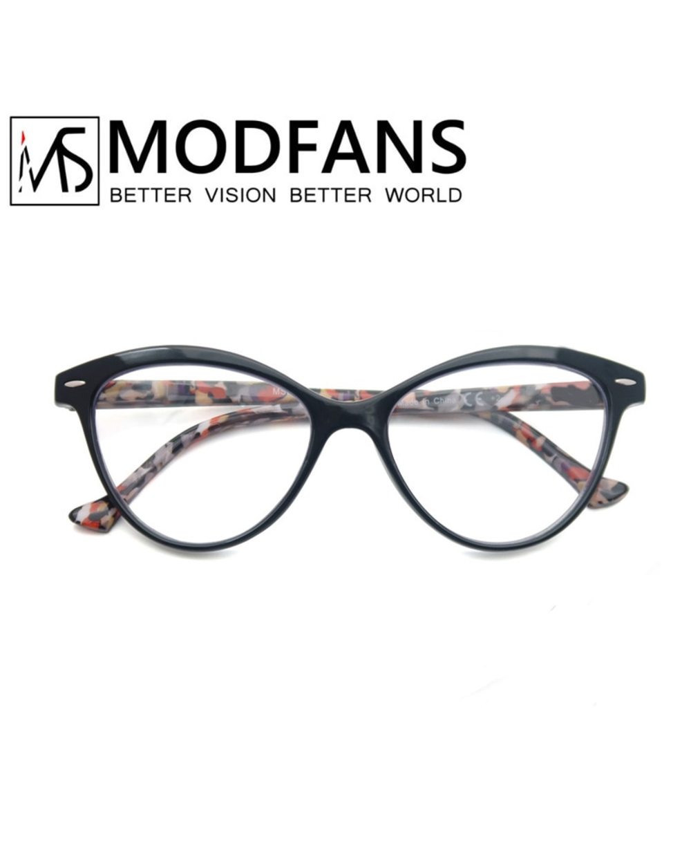 Modfans Cat Eye Reading Glasses Women Spring Hinge Lightweight Presbyopic Readers Eyeglasses With Diopter +0.5 To +4.0 front-1