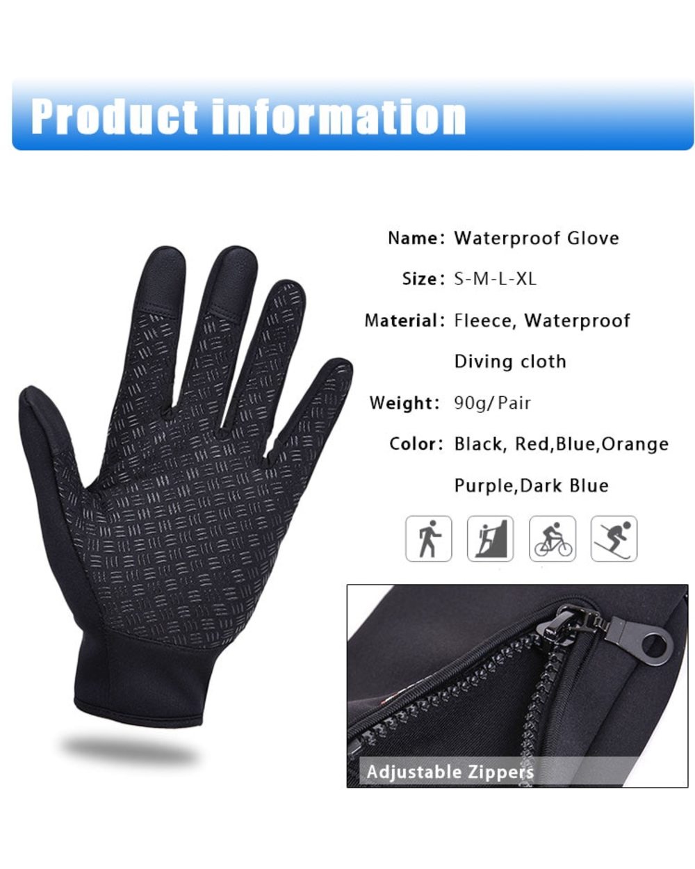 UniqComfy Unisex Warm Thermal Gloves Cycling Running Driving Gloves front-4