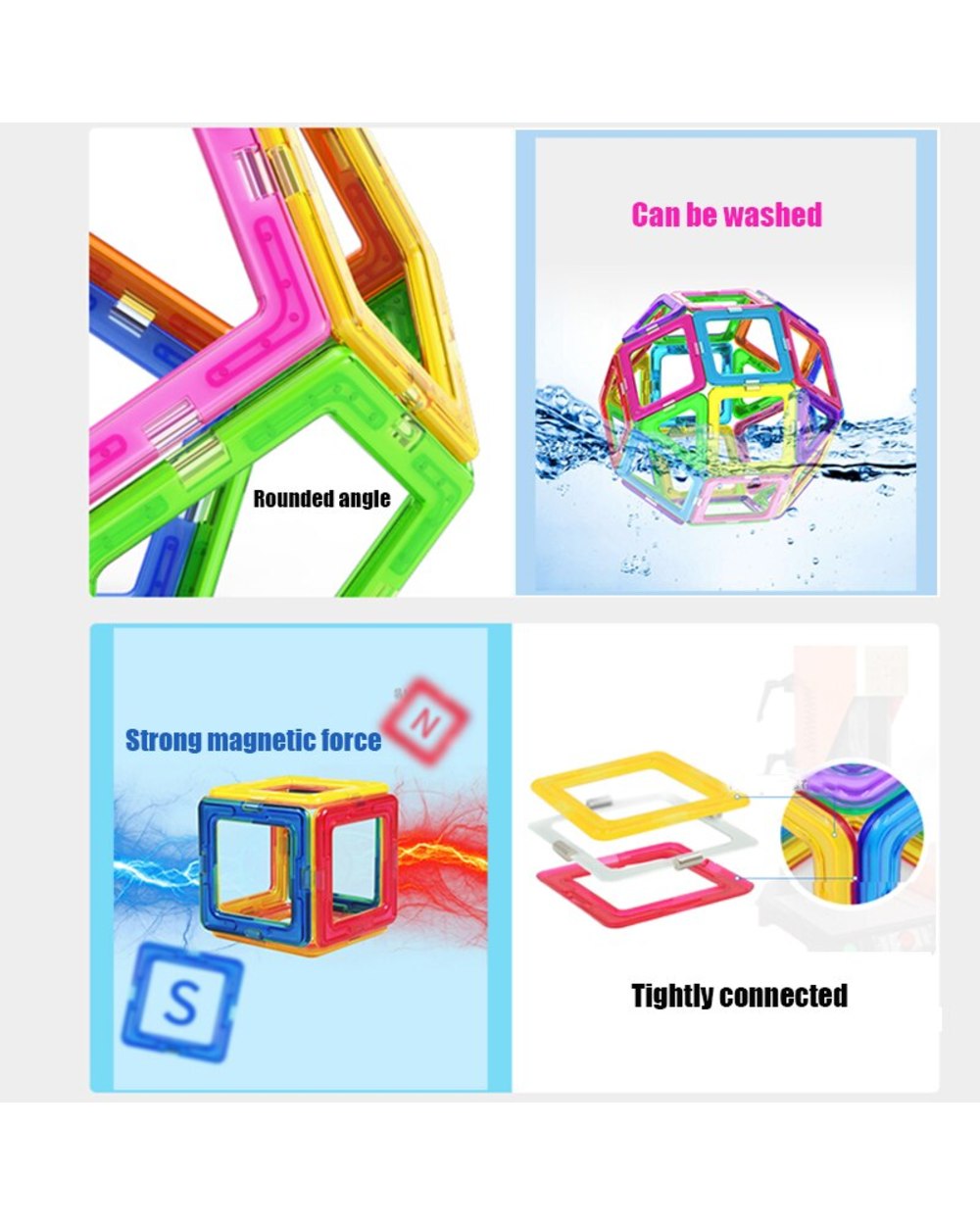 Designer Construction Set Model & Building Toy Plastic Magnetic Blocks Educational Toys For Kids Gifts front-4