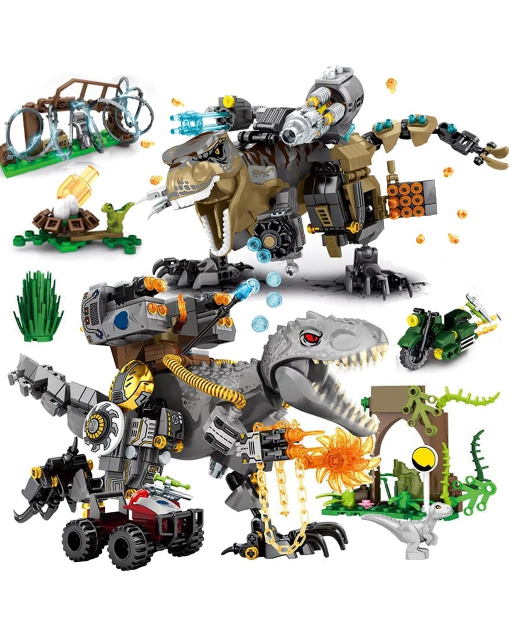 Jurassic Reload Tyrannosaurus Rex Building Blocks Dinosaur World with Figures Animal Park Bricks Toys For Children Gift front-0