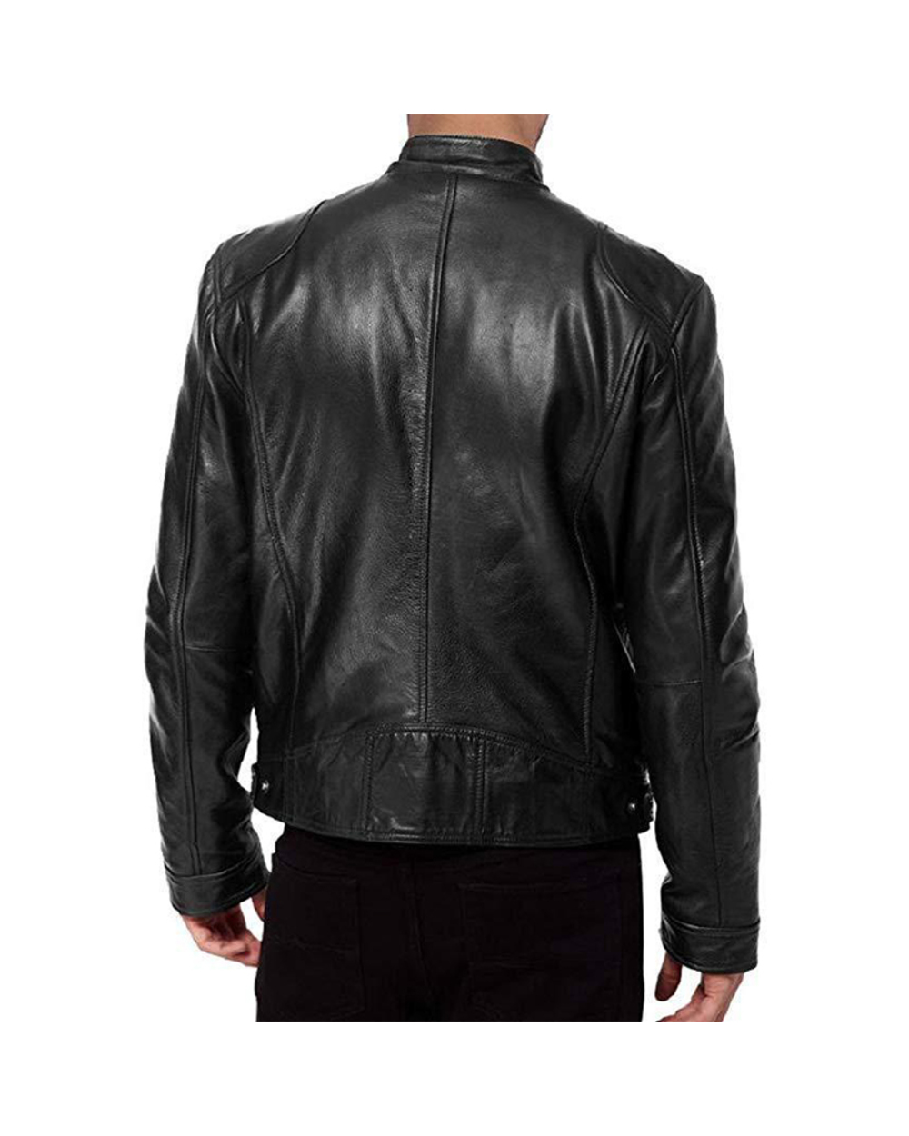 Jacket Slim Fit Stand Collar PU Jacket Male Anti-wind Motorcycle L Jackets Men front-3