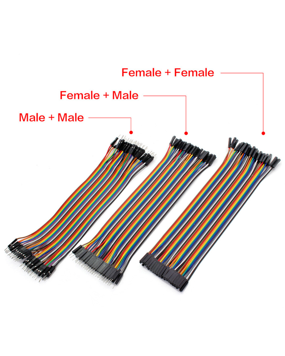 10Cm 20-120Pcs Dupont Line Male To Male + Male To Female And Female To Female Jumper Wire Dupont Cable For Arduino Diy front-1