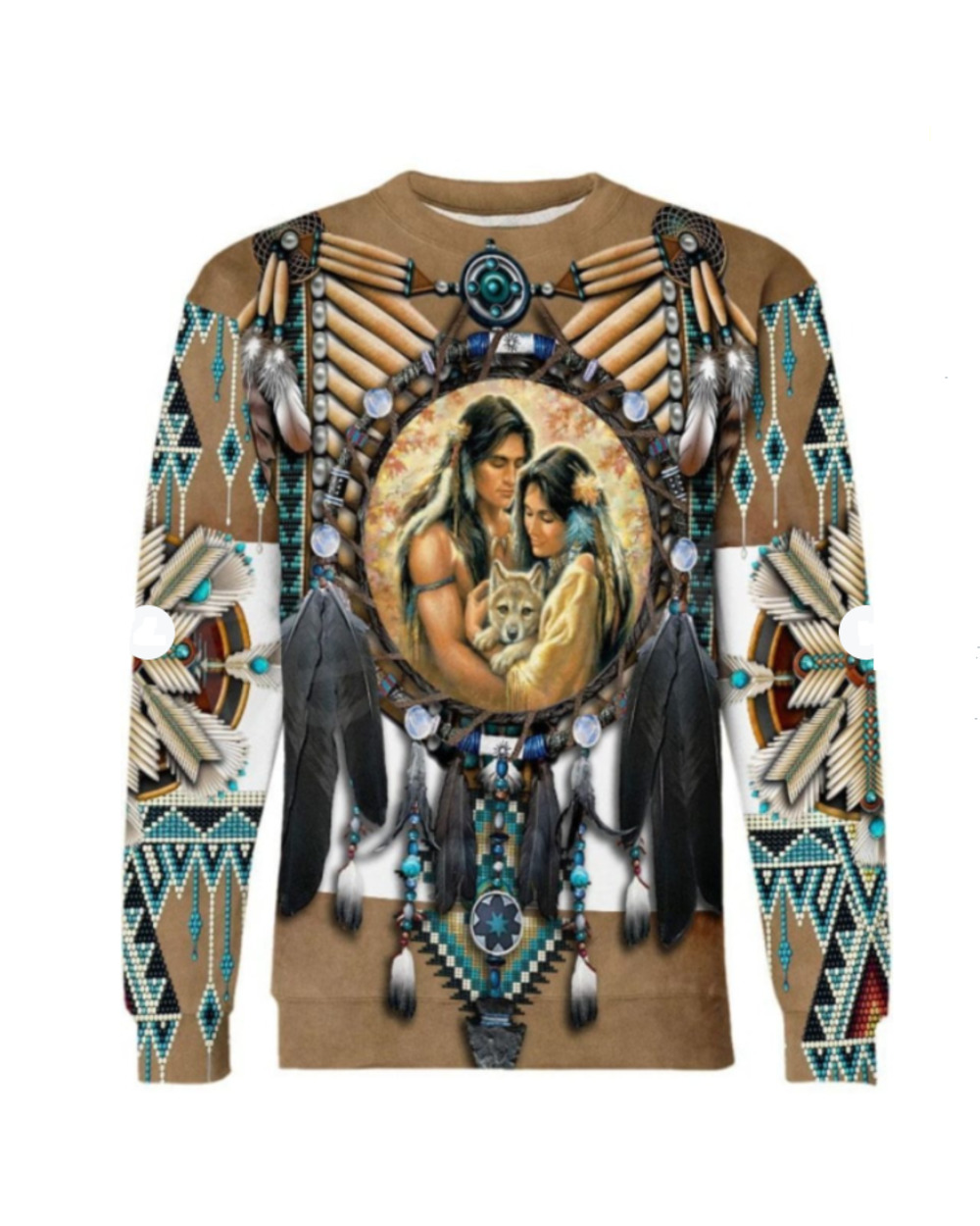 Indian Tribe Native Culture Harajuku Tracksuit 3DPrint Pullover Casual Funny Streetwear Hoodies Men/Women VG06 front-1
