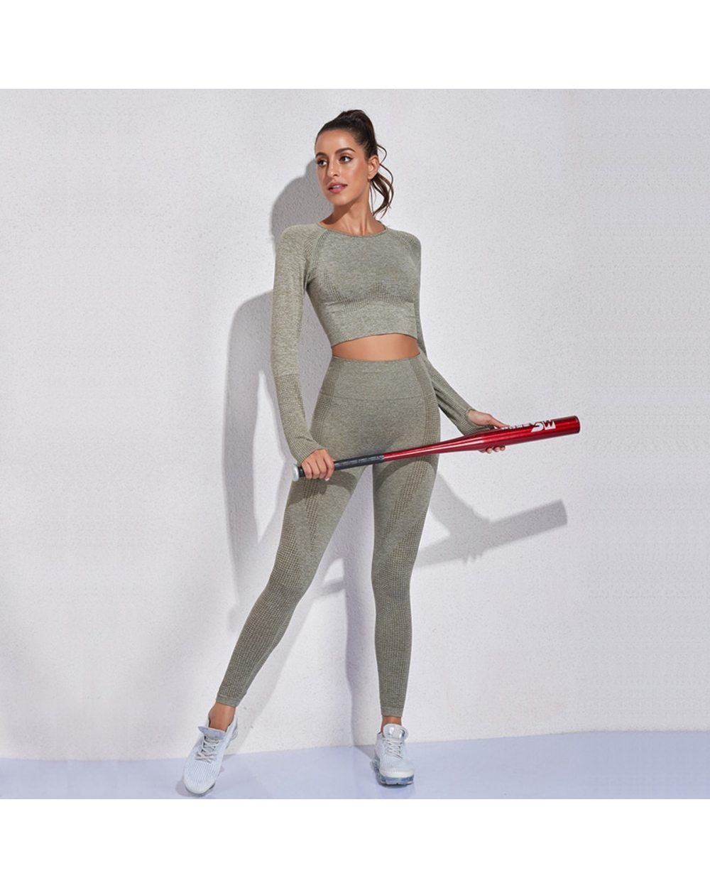 Long Sleeve Yoga Pant Set Seamless Women Yoga Set Gym Fitness Sportswear High Waist Sport Suits front-1