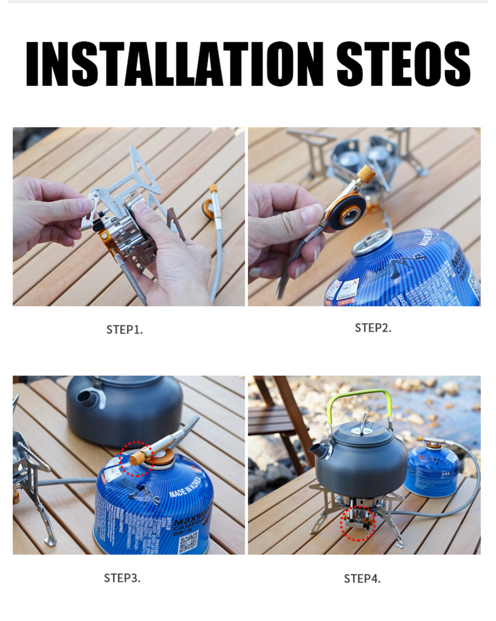 5800W 3 Burners Camping Gas Stove Foldable Piezo Ignition Lightweight Windproof Backpacking Stove Outdoor Sport Cooking front-2