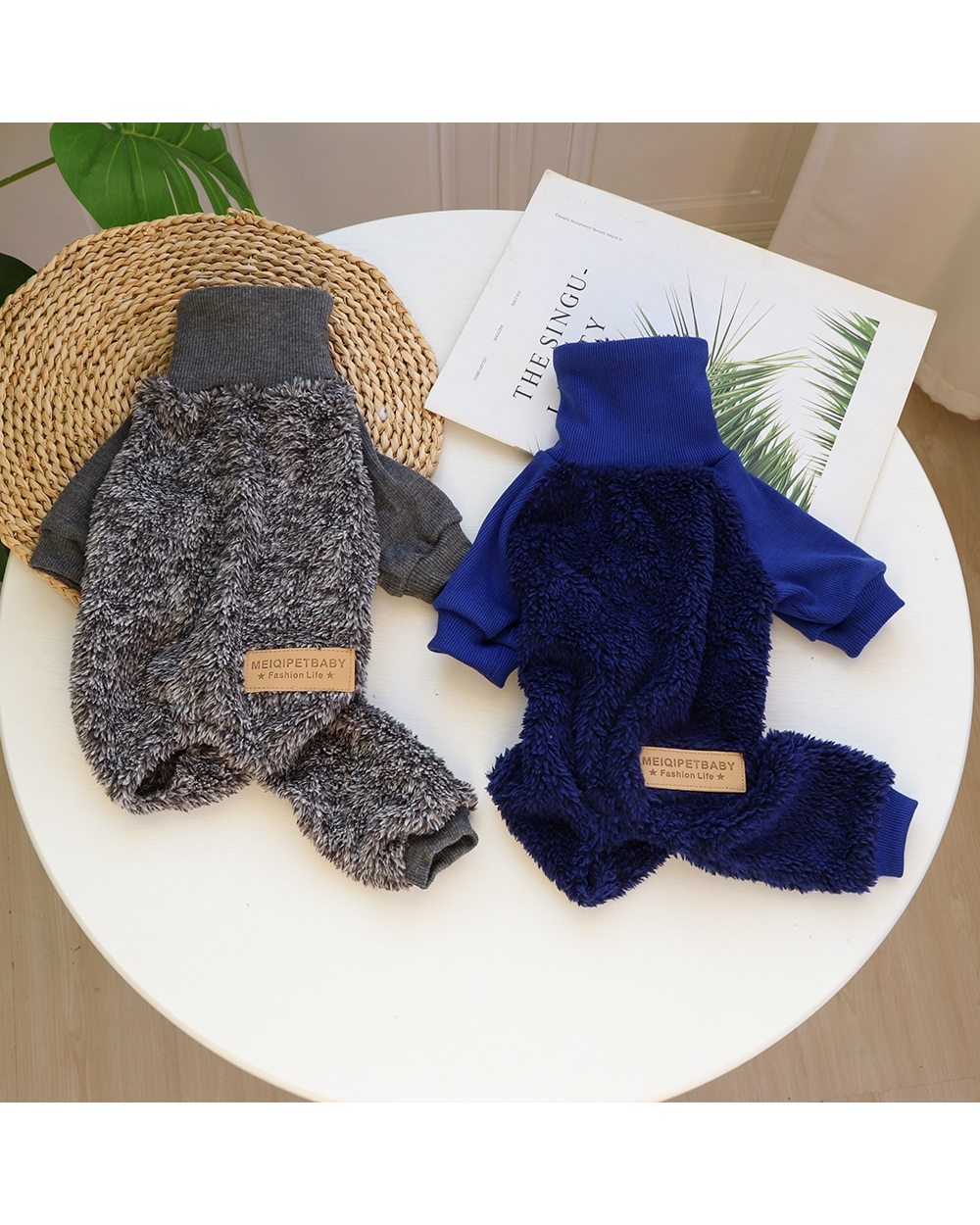 Warm Winter Dog Clothes Soft Pet Jumpsuit Coat Puppy Cat Turtleneck Sweater For Chihuahua Small Large Dogs Clothing S-XL front-1