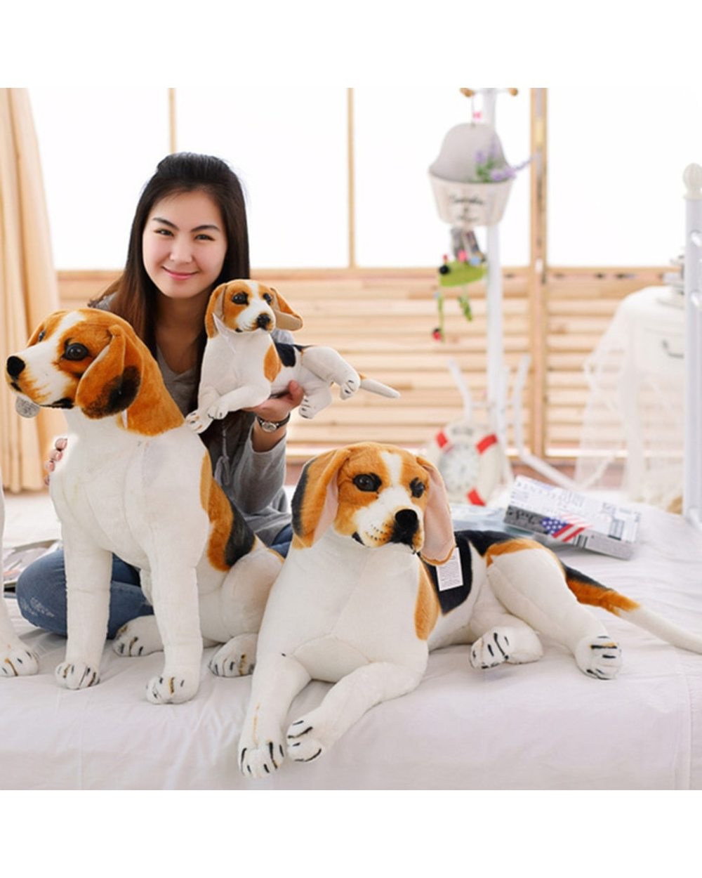 Beagle Dog Toy Realistic Stuffed Animals Dog Plush Toys Gift For Children Home Decor Pet Store Promotion Mascot front-0