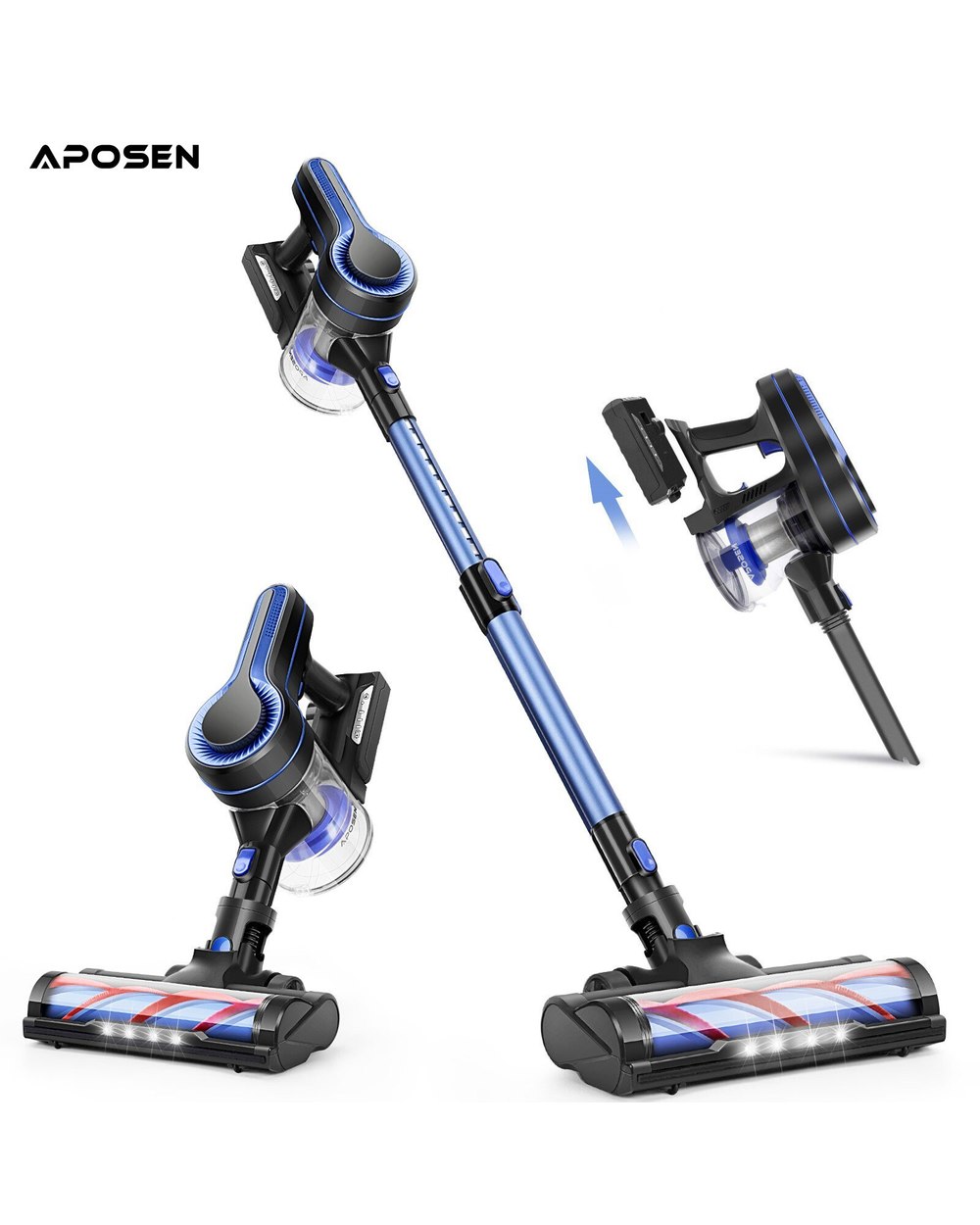 APOSEN 4in1 Cordless Vacuum Lightweight Stick Vacuum Cleaner 24Kpa