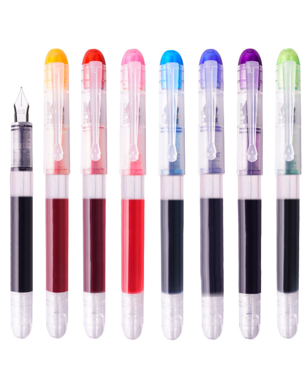 0.38/0.5Mm Fountain Pen Writing Large Ink Officeschool Supplies 8 Colors 2022 Stationery Set Kawaii Gift Fashion Ef F N front-4