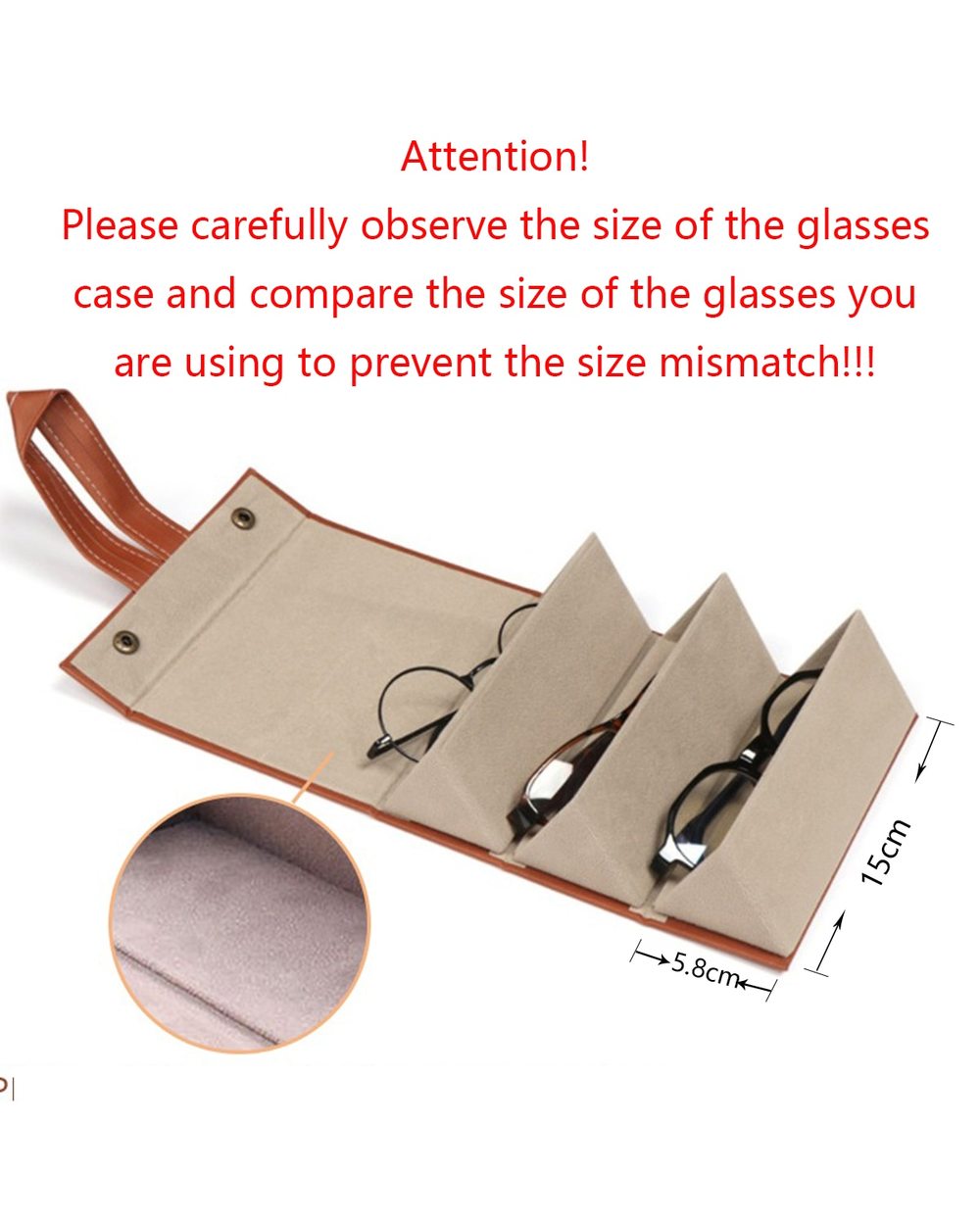 2/3/4/5/6 Multi-Slot Portable Glasses Organizer Multi-Slot Eyeglasses Storage Display Travel Folding Sunglasses Pu Leat front-5