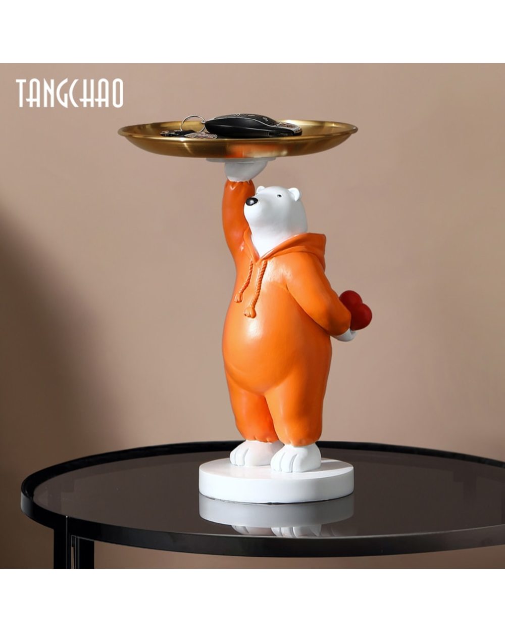 Bear Figurine Creative Home Decor Tray Storage Box Resin Art Sculpture Figurines For Interior Home Decoration Gift front-0