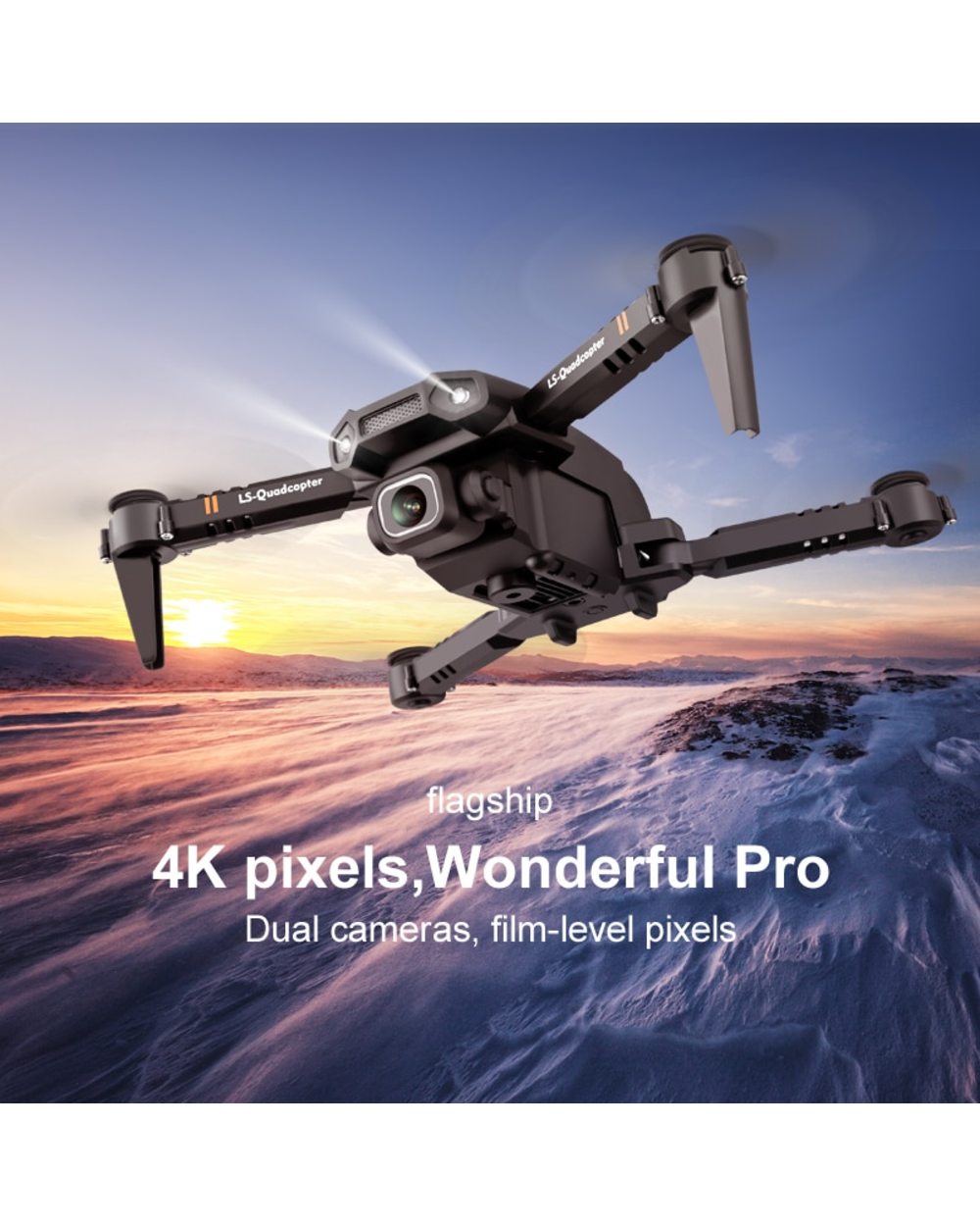 Professional Dual HD Camera Aerial Photo FPV Remote Control Quadcopter WiFi RC Dron Toys For Boys Gifts front-2