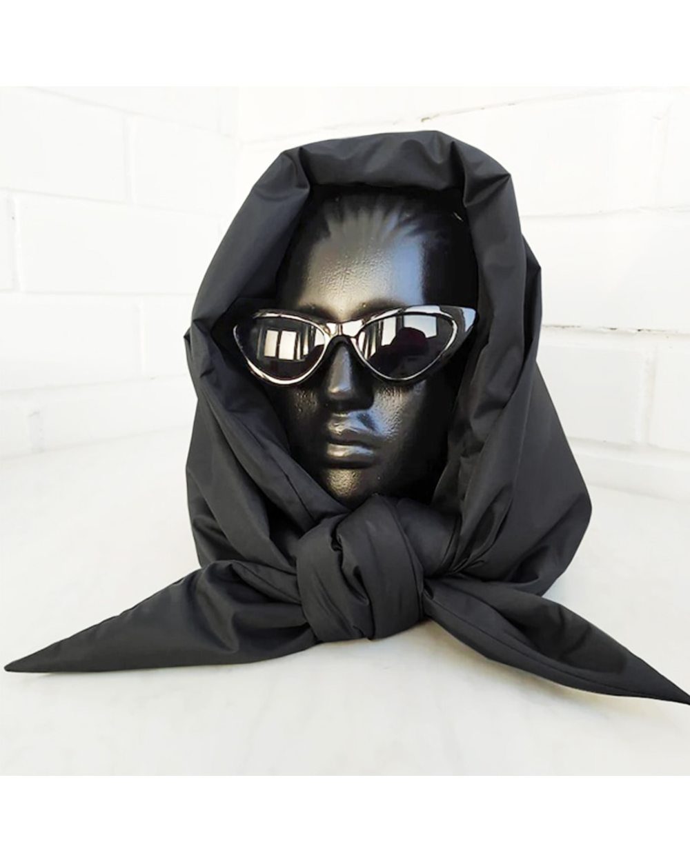 Fashion Top Head Hood Scarf-Hood Winter Scarves Woman Quilted Puffy Headscarf Casual Solid Keep Warm Shawls Windproof H front-0