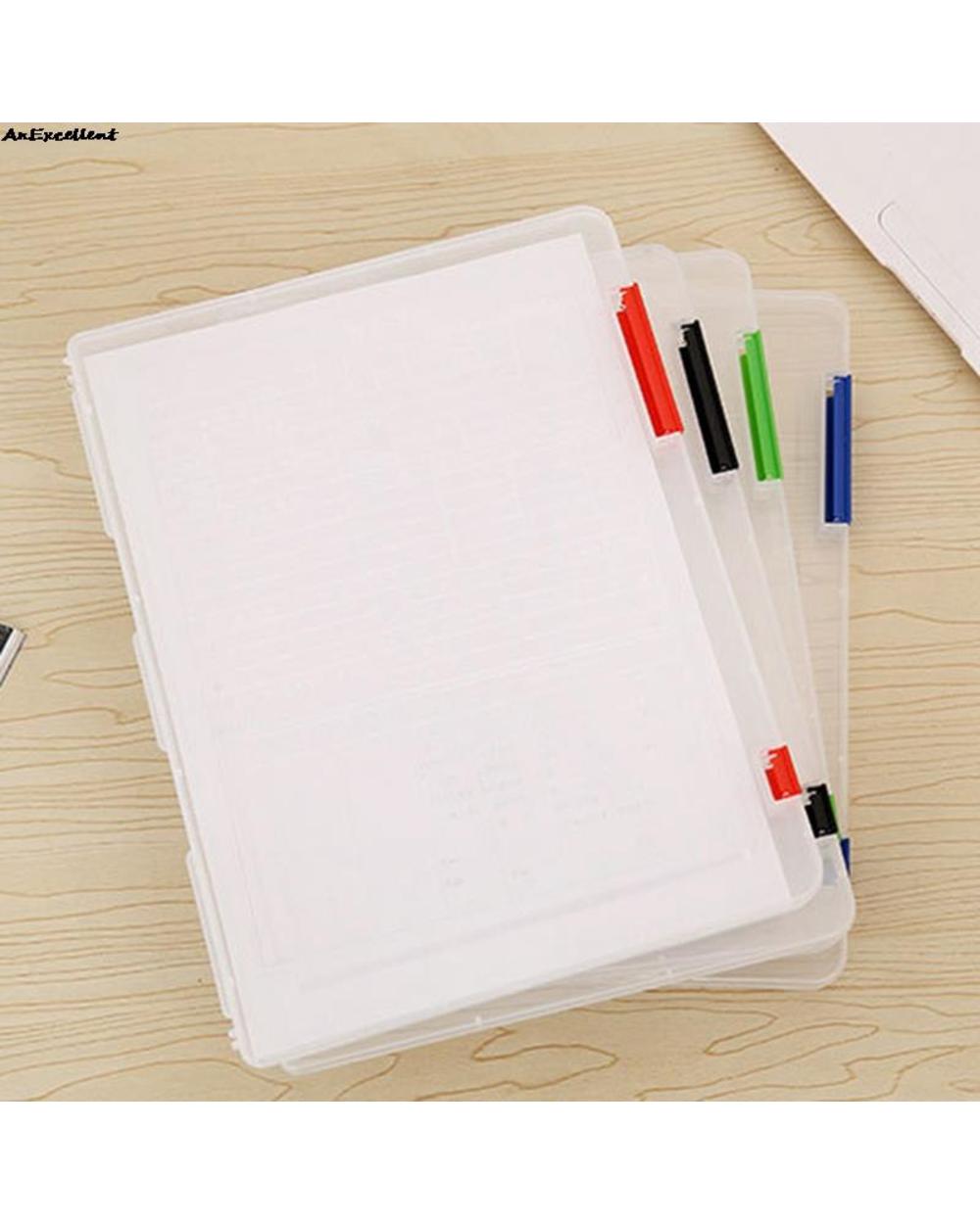 A4 File Holder Transparent Dustproof File Sorting Storage Box Portable A4 Paper Organizer Document Case Office Table De front-2