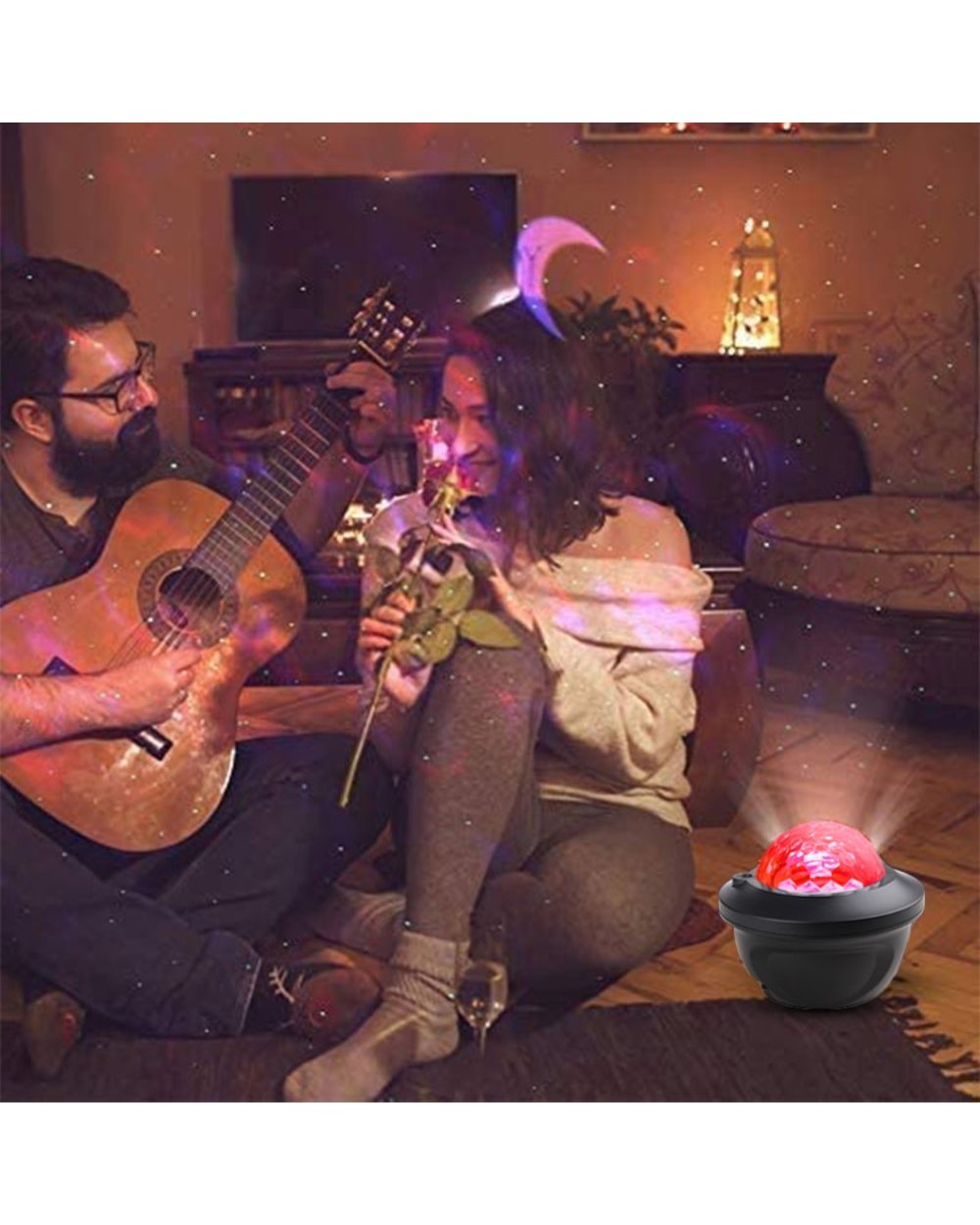 LED Star Galaxy Projector Starry Sky Night Light Built-in Bluetooth-Speaker For Bedroom Decoration front-5