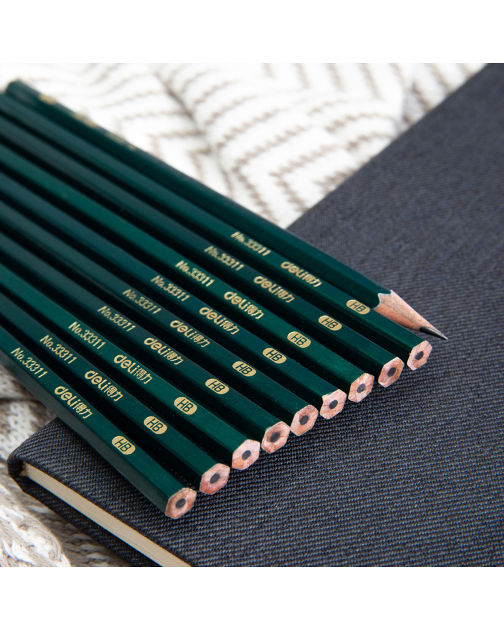 Deli 10Pc/Lot Wooden Lead Pencil 2B/Hb/2H Lapices Drawing Pencils School Student Pens Art Stationery Supplies With Shar front-2