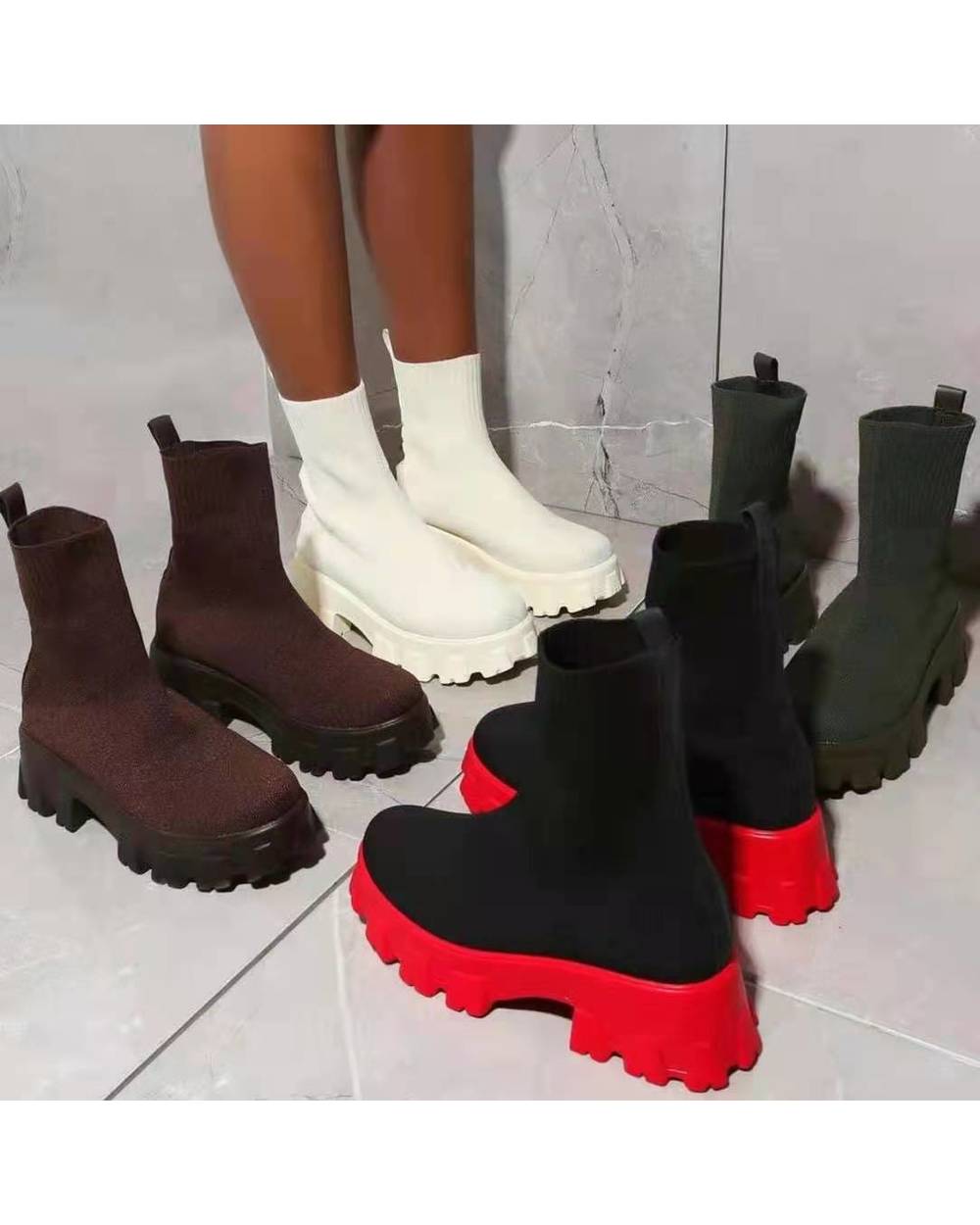 Knitted Short Boots front-2