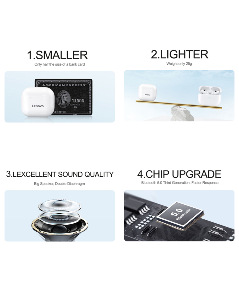 Buy New Original Lenovo Wireless Earphone At Cheap Price front-1
