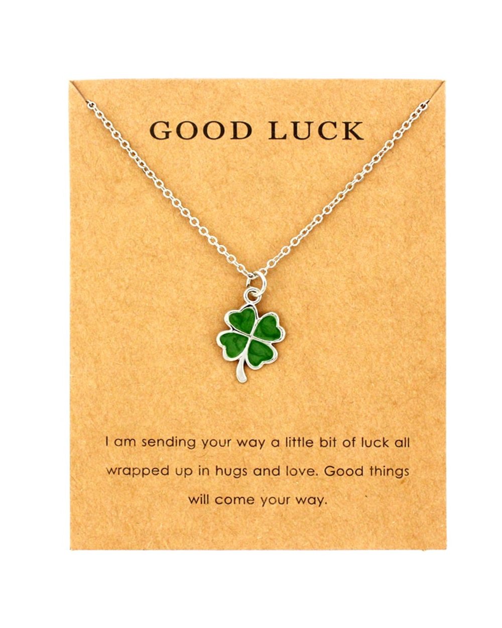 Lucky Four-leaf Clover Fortune Shamrock Pendants Necklaces front-0