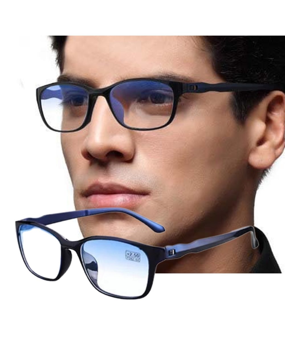 Reading Glasses Men Anti Blue Rays Presbyopia Eyeglasses Antifatigue Computer Eyewear With +1.5 +2.0 +2.5 +3.0 +3.5 +4.0 front-0