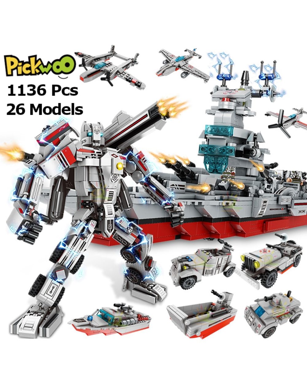 D16 340 to 1136 Pcs City Police Station Building Blocks Car Headquarters Truck SWAT Military Model Bricks Toys front-4
