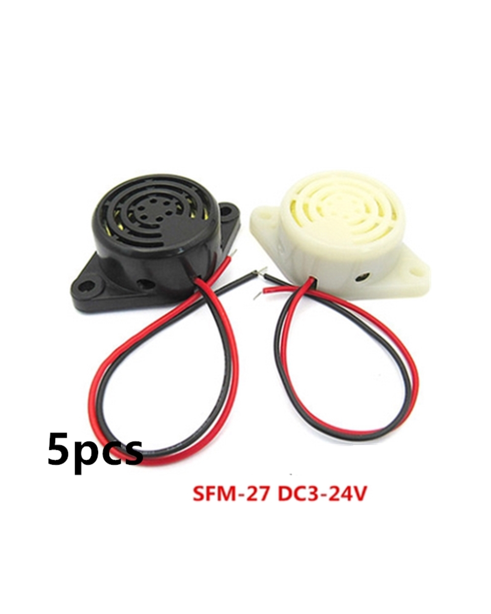 5Pcs/Lot High-Decibel Alarm Sfm-27 Dc3-24V Continuous Sound Buzzer Buzzer Black White front-0
