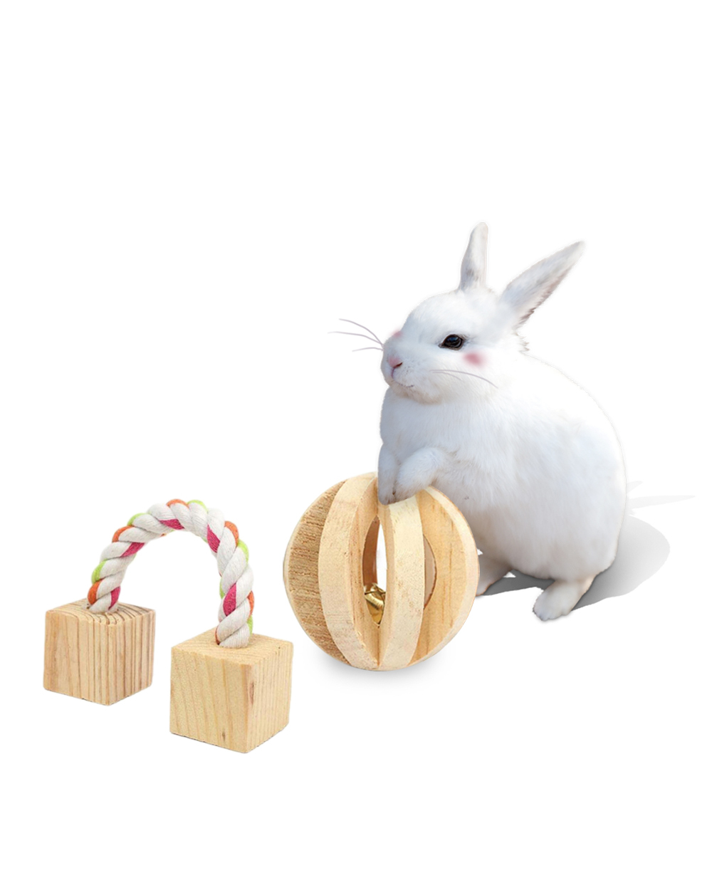 Cute Natural Wooden Rabbits Toys front-5