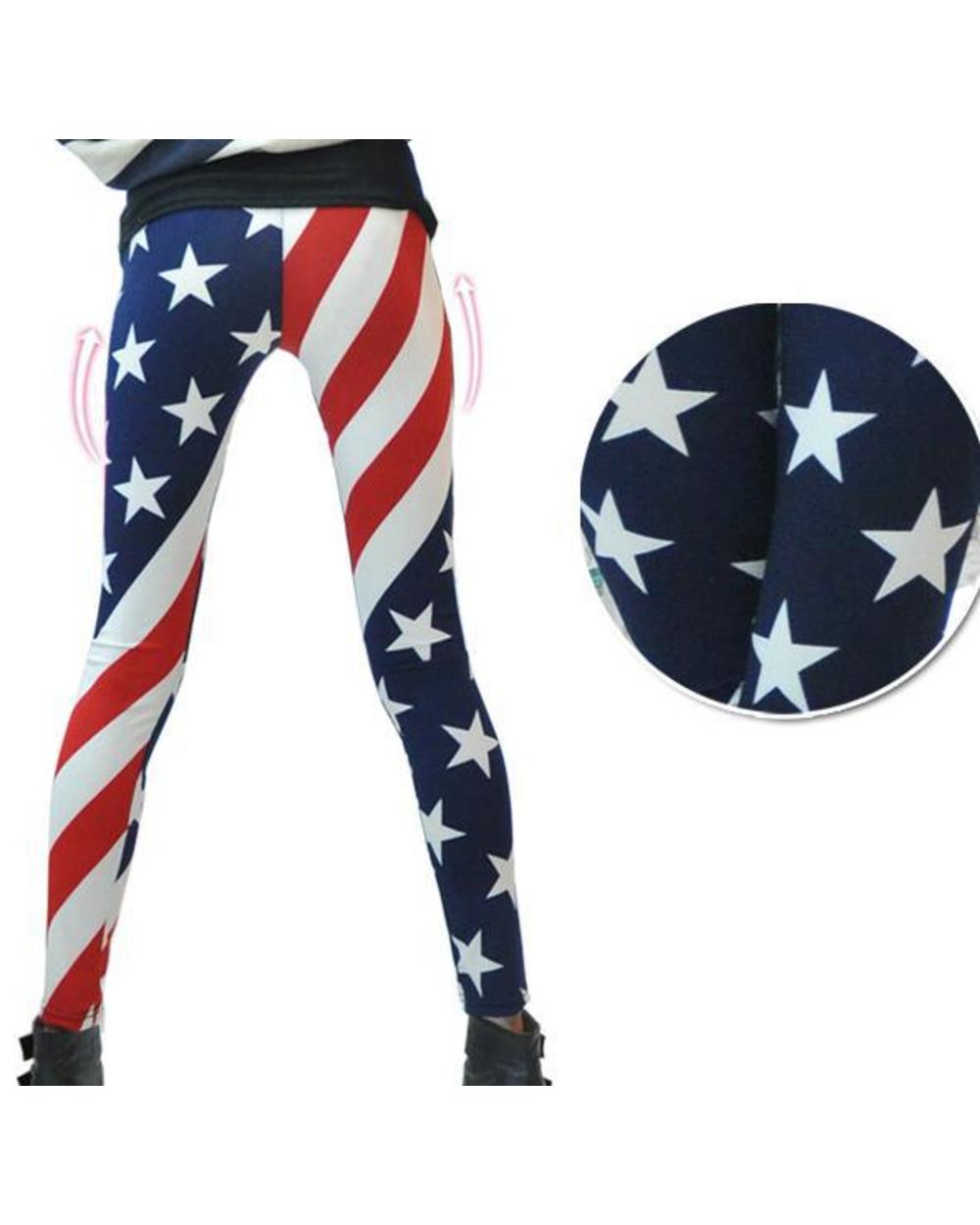 American Flag Yoga Pants American Flag Thin Slim Leggings Pants front-2