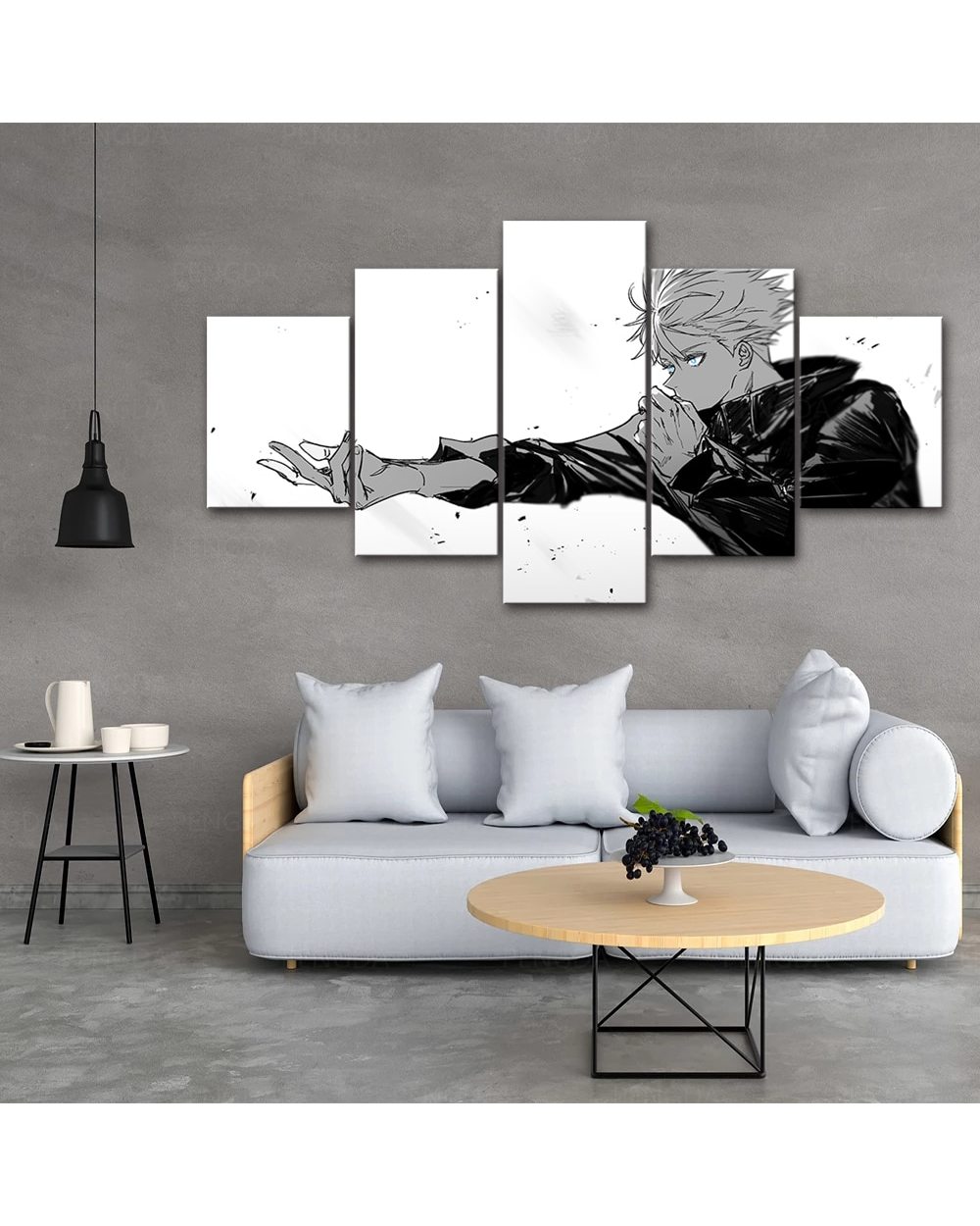 Japanese Anime Jujutsu Kaisen Picture Print Anime 5 Panel Canvas Art Wall Decor front-1