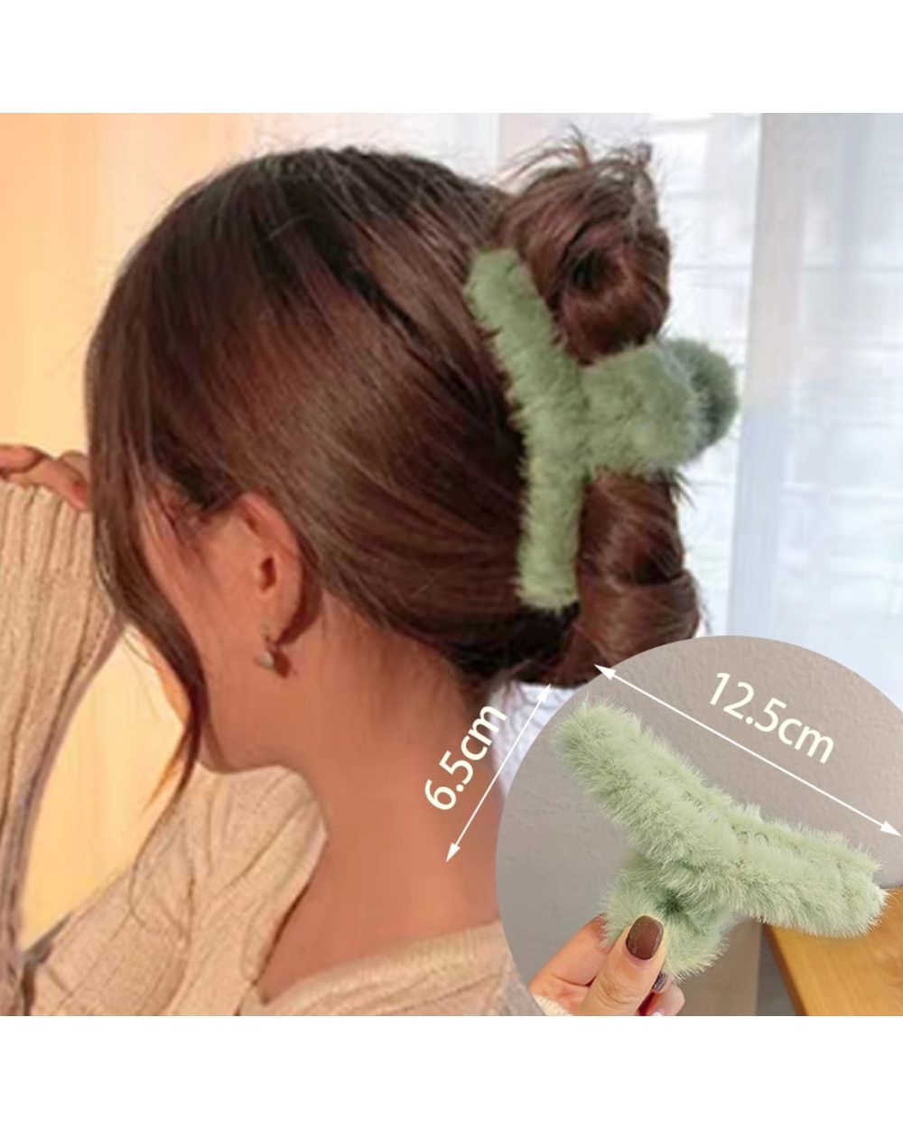 17Km Plush Hair Claws Autumn Winter Warm Hair Clips For Women Korean Shark Hair Accesseries Trendy Jewerly Fashion Barr front-5