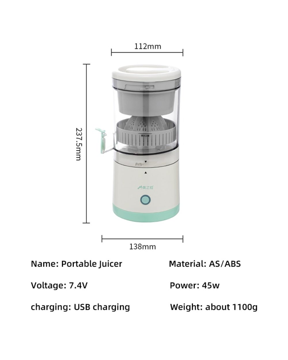 Wireless Slow Juicer Orange Lemon Juicer Usb Electric Juicers Fruit Extractor Portable Squeezer Pressure Juicers For Ho front-5