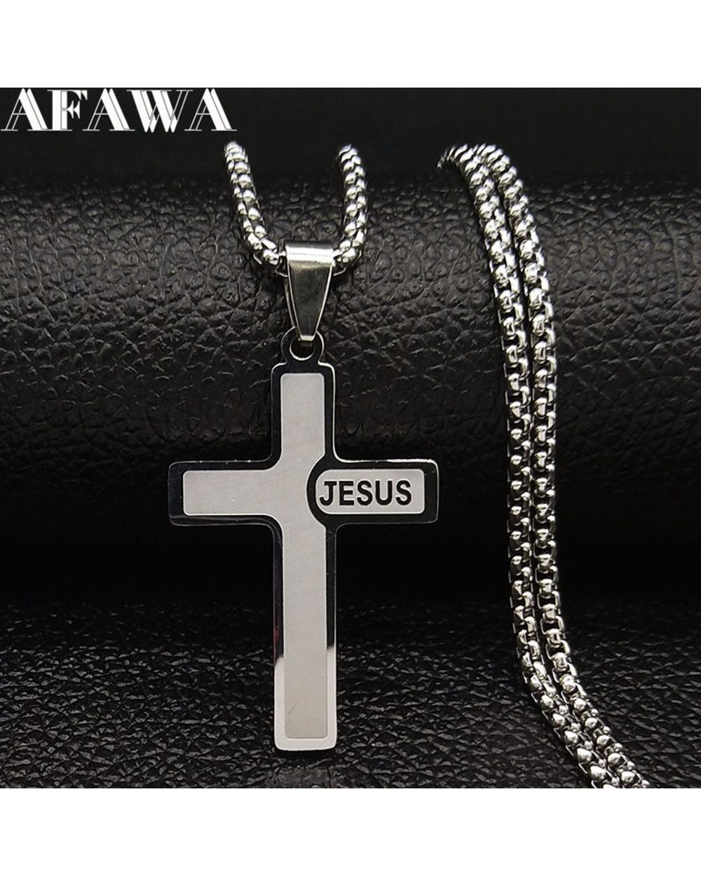 Jesus Cross Stainless Steel Necklaces front-5