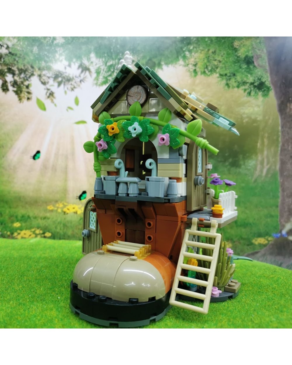 Forest Cabin Shoe House Rabbit Animal Flower Tree 3D Model DIY Mini Blocks Bricks Building Toy for Children Gift no Box front-4