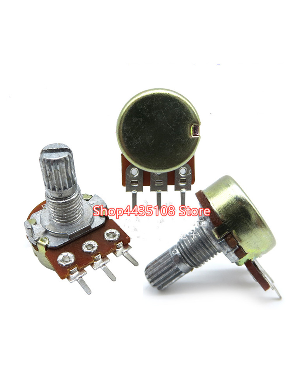 5Pcs Wh148 B1k B2k B5k B10k B20k B50k B100k B500k 3Pin 15Mm Shaft Amplifier Dual Stereo Potentiometer 1K 2K 5K 10K 50K front-0