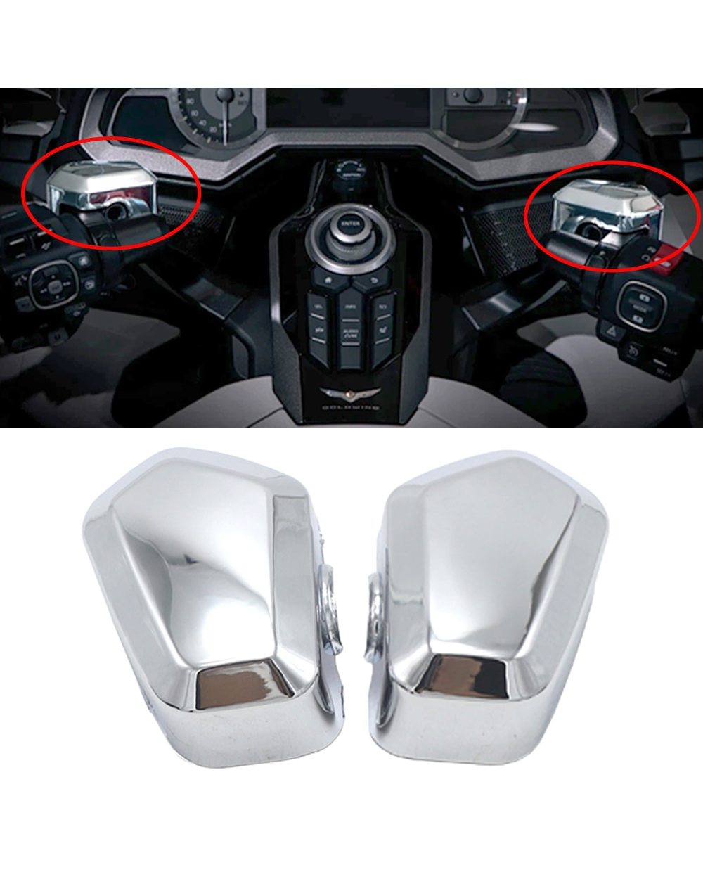 Goldwing Gold wing 1800 Tour F6B GL1800 lights Cover Accessory Windshield Front Rear Chrome Trim 2018 2019 2020 front-1
