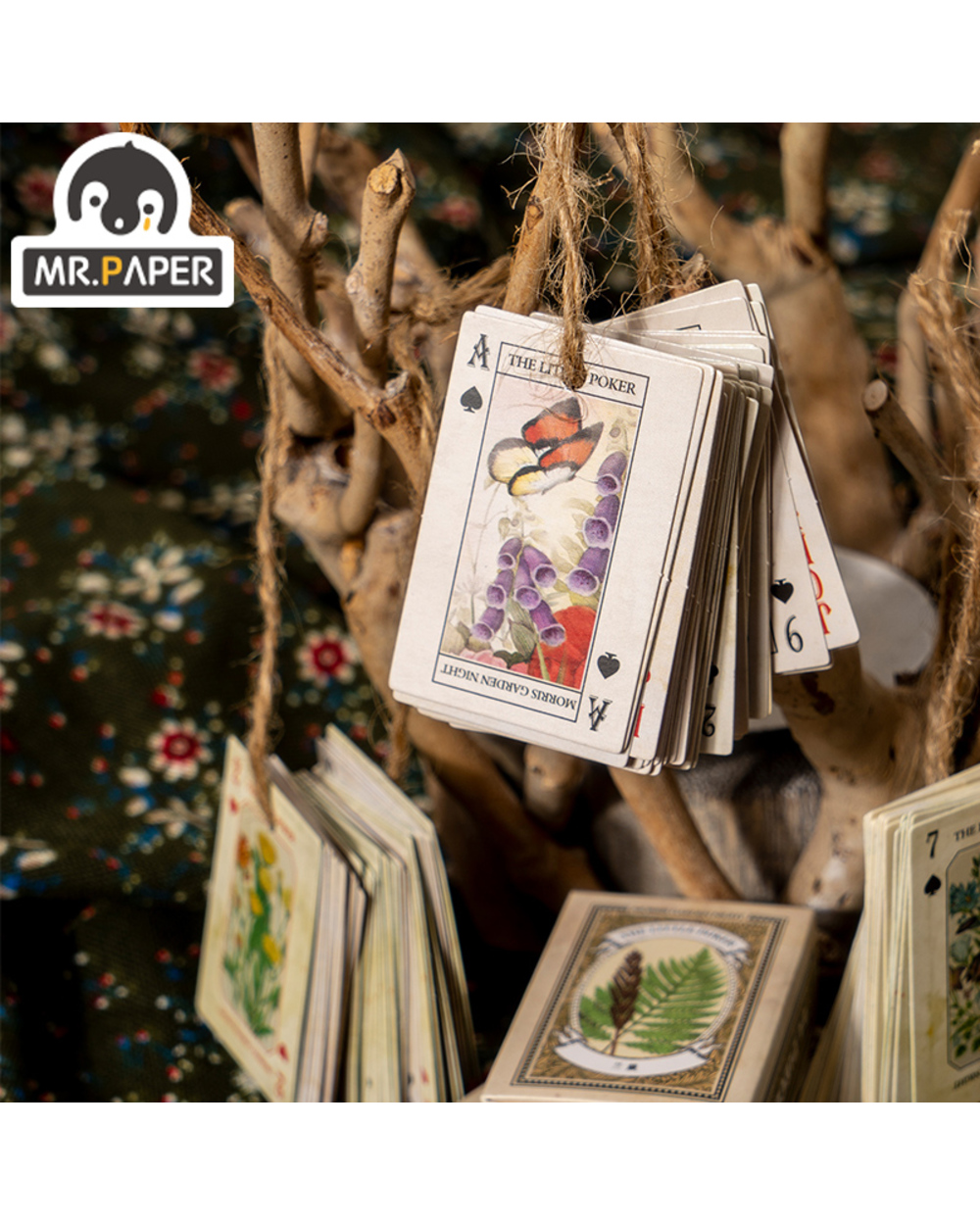 Mr.Paper 8 Beautiful Day Morris Garden Night Series Retro Theme Mini Playing Card Diy Decoration Material Card front-4