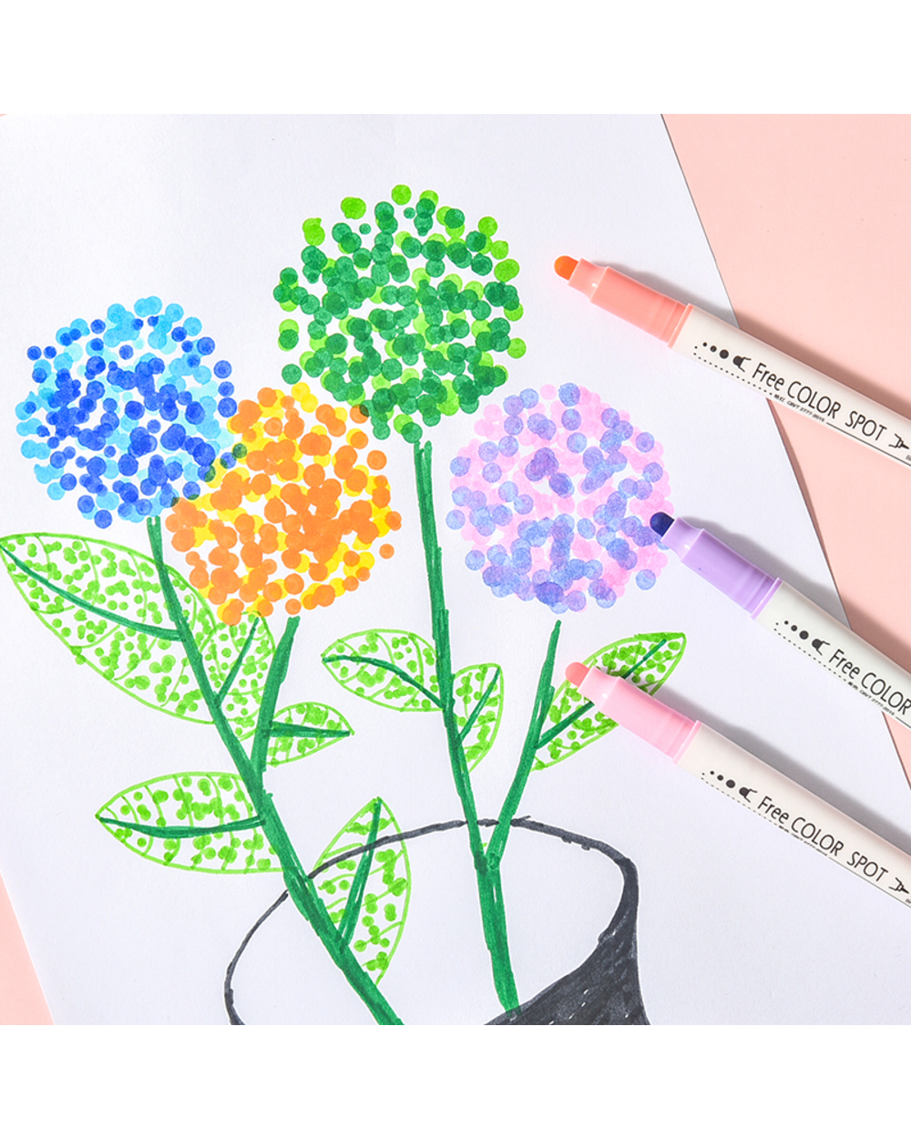 12 Colors Creative Highlighter Pen Novelty Colored Dot Painting Color Markers Dual-Tip Hand Account Pens For School Chi front-4