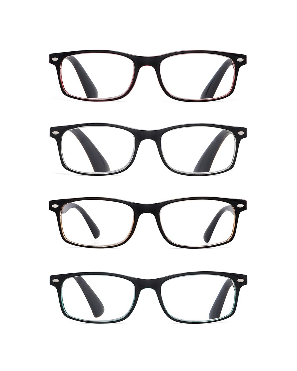 Jm Spring Hinge Vintage Square Reading Glasses Women Men Magnifier Presbyopic Diopter front-3