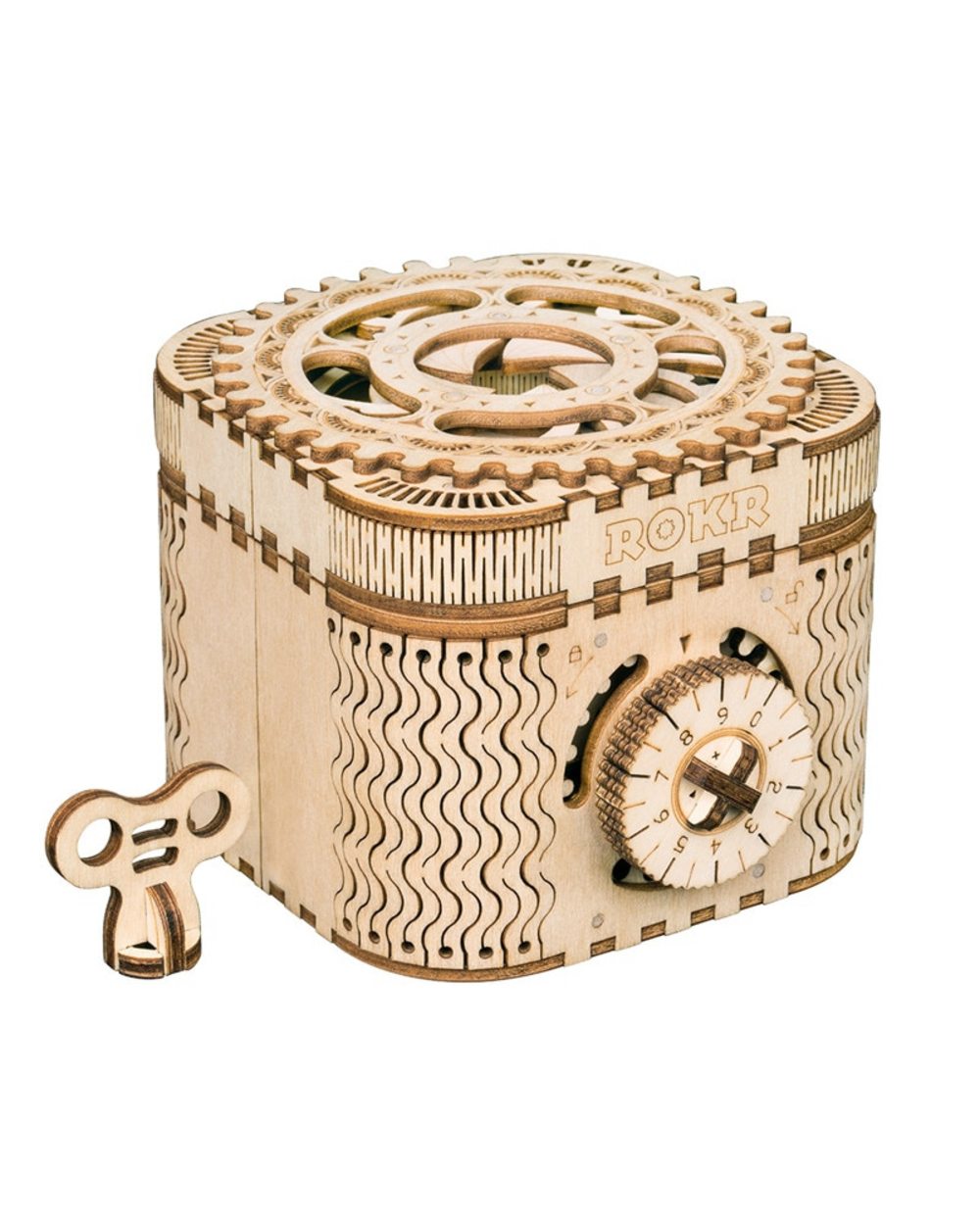 ROKR DIY 3D Wooden Puzzle Gear Model Building Kit Toys Gift for Children Teens front-2