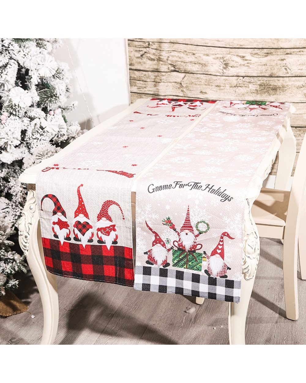 Christmas Gift Linen Elk Snowman Table Runner Merry Christmas Decor for Home 2022 Xmas Ornaments New Year's Decor front-2