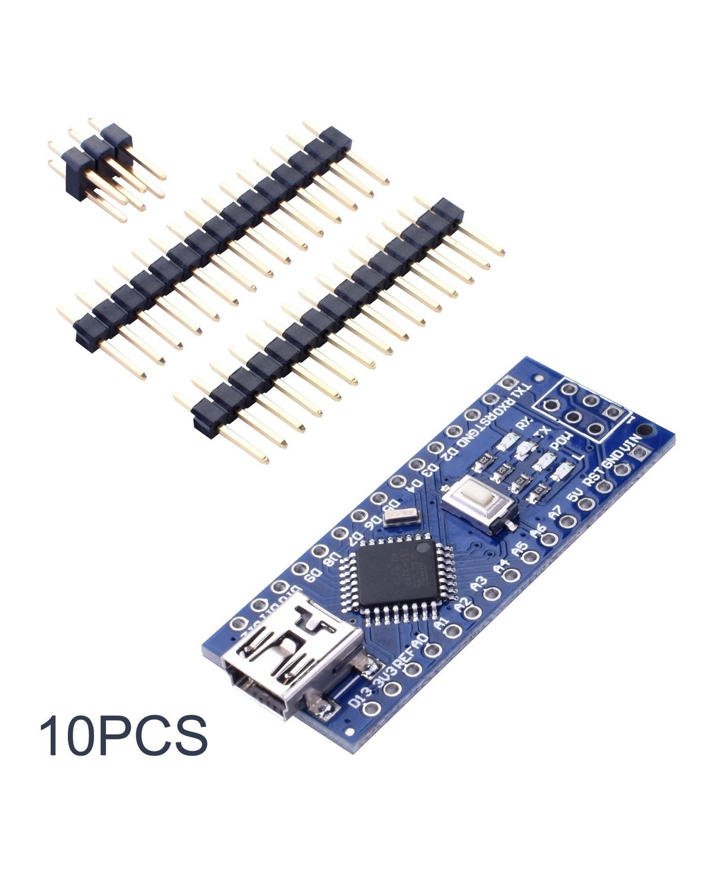 10Pcs/Lot Mini Nano V3.0 Atmega328p Module Boards 5V 16M Micro Controller Board Modules For Arduino front-3